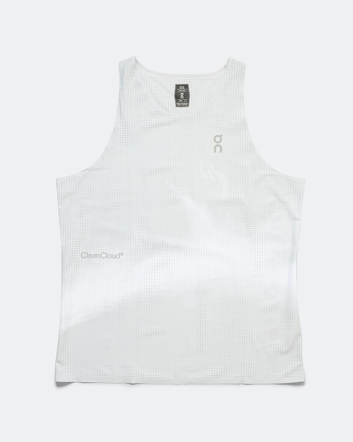 Mens Pace Tank - Glacier/White